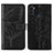 Custodia Portafoglio In Pelle Farfalla Cover con Supporto Y01B per Samsung Galaxy M11 Nero