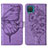 Custodia Portafoglio In Pelle Farfalla Cover con Supporto Y01B per Samsung Galaxy M12 Lavanda