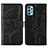 Custodia Portafoglio In Pelle Farfalla Cover con Supporto Y01B per Samsung Galaxy M32 5G Nero