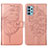 Custodia Portafoglio In Pelle Farfalla Cover con Supporto Y01B per Samsung Galaxy M32 5G Oro Rosa