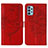 Custodia Portafoglio In Pelle Farfalla Cover con Supporto Y01B per Samsung Galaxy M32 5G Rosso