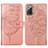 Custodia Portafoglio In Pelle Farfalla Cover con Supporto Y01B per Samsung Galaxy Note 20 5G Oro Rosa