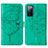 Custodia Portafoglio In Pelle Farfalla Cover con Supporto Y01B per Samsung Galaxy S20 FE (2022) 5G Verde