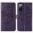 Custodia Portafoglio In Pelle Farfalla Cover con Supporto Y01B per Samsung Galaxy S20 FE (2022) 5G Viola