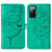 Custodia Portafoglio In Pelle Farfalla Cover con Supporto Y01B per Samsung Galaxy S20 FE 5G Verde