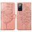 Custodia Portafoglio In Pelle Farfalla Cover con Supporto Y01B per Samsung Galaxy S20 Lite 5G Oro Rosa