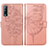 Custodia Portafoglio In Pelle Farfalla Cover con Supporto Y01B per Vivo iQOO U1 Oro Rosa