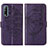 Custodia Portafoglio In Pelle Farfalla Cover con Supporto Y01B per Vivo iQOO U1 Viola