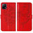 Custodia Portafoglio In Pelle Farfalla Cover con Supporto Y01B per Vivo iQOO U3 5G Rosso