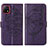 Custodia Portafoglio In Pelle Farfalla Cover con Supporto Y01B per Vivo iQOO U3 5G Viola