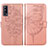 Custodia Portafoglio In Pelle Farfalla Cover con Supporto Y01B per Vivo iQOO Z3 5G Oro Rosa