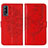 Custodia Portafoglio In Pelle Farfalla Cover con Supporto Y01B per Vivo iQOO Z3 5G Rosso