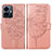 Custodia Portafoglio In Pelle Farfalla Cover con Supporto Y01B per Vivo iQOO Z6 Lite 5G Oro Rosa