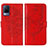 Custodia Portafoglio In Pelle Farfalla Cover con Supporto Y01B per Vivo V21 5G Rosso