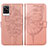 Custodia Portafoglio In Pelle Farfalla Cover con Supporto Y01B per Vivo V21e 4G Oro Rosa