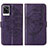 Custodia Portafoglio In Pelle Farfalla Cover con Supporto Y01B per Vivo V21e 4G Viola