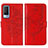 Custodia Portafoglio In Pelle Farfalla Cover con Supporto Y01B per Vivo V21e 5G Rosso