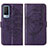 Custodia Portafoglio In Pelle Farfalla Cover con Supporto Y01B per Vivo V21e 5G Viola