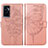 Custodia Portafoglio In Pelle Farfalla Cover con Supporto Y01B per Vivo V23e 5G Oro Rosa