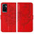 Custodia Portafoglio In Pelle Farfalla Cover con Supporto Y01B per Vivo V23e 5G Rosso