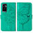 Custodia Portafoglio In Pelle Farfalla Cover con Supporto Y01B per Vivo V23e 5G Verde