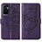 Custodia Portafoglio In Pelle Farfalla Cover con Supporto Y01B per Vivo V23e 5G Viola