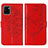 Custodia Portafoglio In Pelle Farfalla Cover con Supporto Y01B per Vivo Y01 Rosso