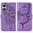 Custodia Portafoglio In Pelle Farfalla Cover con Supporto Y01B per Vivo Y02S Lavanda