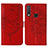 Custodia Portafoglio In Pelle Farfalla Cover con Supporto Y01B per Vivo Y11 Rosso