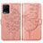 Custodia Portafoglio In Pelle Farfalla Cover con Supporto Y01B per Vivo Y21t Oro Rosa