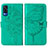 Custodia Portafoglio In Pelle Farfalla Cover con Supporto Y01B per Vivo Y31 (2021) Verde