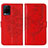 Custodia Portafoglio In Pelle Farfalla Cover con Supporto Y01B per Vivo Y32 4G Rosso