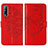 Custodia Portafoglio In Pelle Farfalla Cover con Supporto Y01B per Vivo Y50t Rosso