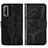 Custodia Portafoglio In Pelle Farfalla Cover con Supporto Y01B per Vivo Y70S 5G Nero