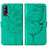 Custodia Portafoglio In Pelle Farfalla Cover con Supporto Y01B per Vivo Y75s 5G Verde