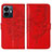 Custodia Portafoglio In Pelle Farfalla Cover con Supporto Y01B per Vivo Y77 5G Rosso