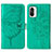 Custodia Portafoglio In Pelle Farfalla Cover con Supporto Y01B per Xiaomi Mi 11X 5G Verde