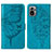 Custodia Portafoglio In Pelle Farfalla Cover con Supporto Y01B per Xiaomi Redmi Note 10 4G Blu