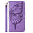 Custodia Portafoglio In Pelle Farfalla Cover con Supporto Y02B per Samsung Galaxy A03 Lavanda