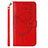 Custodia Portafoglio In Pelle Farfalla Cover con Supporto Y02B per Samsung Galaxy A03 Rosso