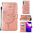 Custodia Portafoglio In Pelle Farfalla Cover con Supporto Y02B per Samsung Galaxy A23 4G Oro Rosa