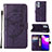 Custodia Portafoglio In Pelle Farfalla Cover con Supporto Y02B per Samsung Galaxy A23 4G Viola