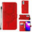 Custodia Portafoglio In Pelle Farfalla Cover con Supporto Y02B per Samsung Galaxy A23 5G Rosso