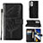 Custodia Portafoglio In Pelle Farfalla Cover con Supporto Y02B per Samsung Galaxy A73 5G Nero