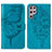 Custodia Portafoglio In Pelle Farfalla Cover con Supporto Y06B per Samsung Galaxy S21 Ultra 5G Blu