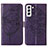 Custodia Portafoglio In Pelle Farfalla Cover con Supporto Y06B per Samsung Galaxy S22 5G Viola