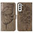 Custodia Portafoglio In Pelle Farfalla Cover con Supporto Y06B per Samsung Galaxy S24 5G Bronze