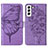 Custodia Portafoglio In Pelle Farfalla Cover con Supporto Y06B per Samsung Galaxy S24 5G Lavanda