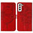 Custodia Portafoglio In Pelle Farfalla Cover con Supporto Y06B per Samsung Galaxy S24 5G Rosso