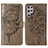 Custodia Portafoglio In Pelle Farfalla Cover con Supporto Y06B per Samsung Galaxy S24 Ultra 5G Bronze